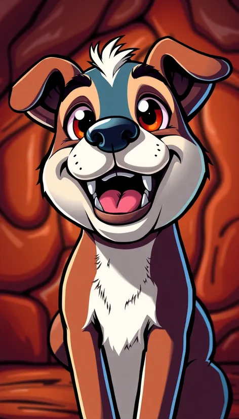 cartoon dog with teeth