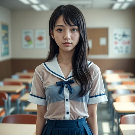 Japanese female student in