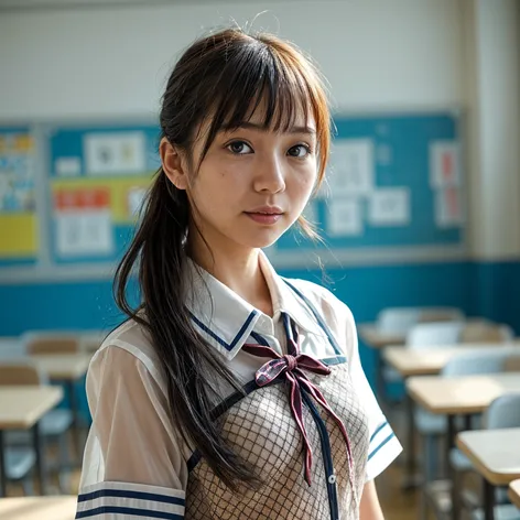 Japanese female student in