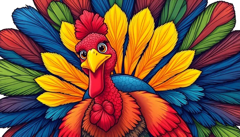 cartoon colorful turkey