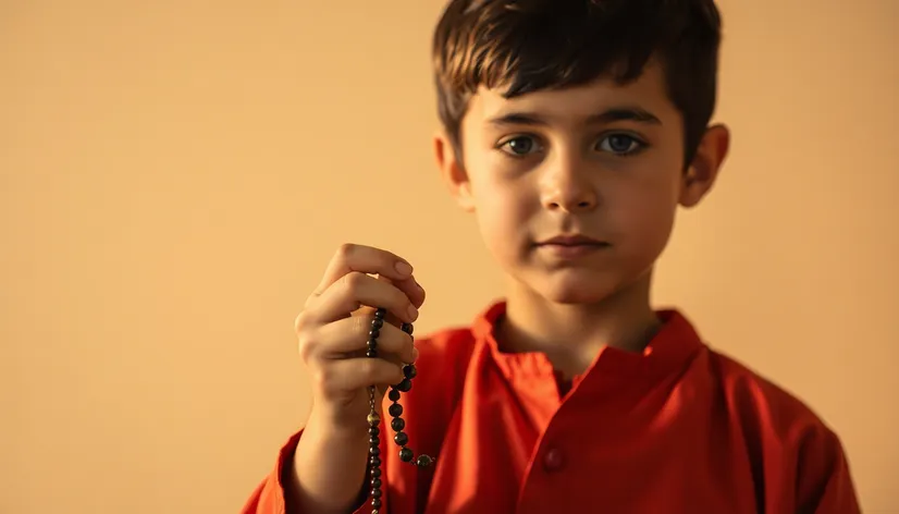 boy praying rosary