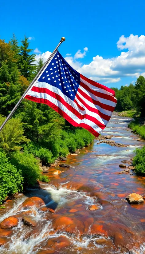 stream border american flag