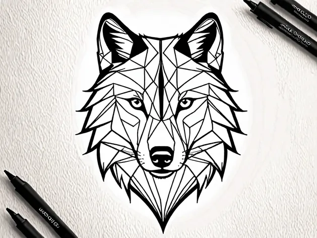 geometric wolf tattoo