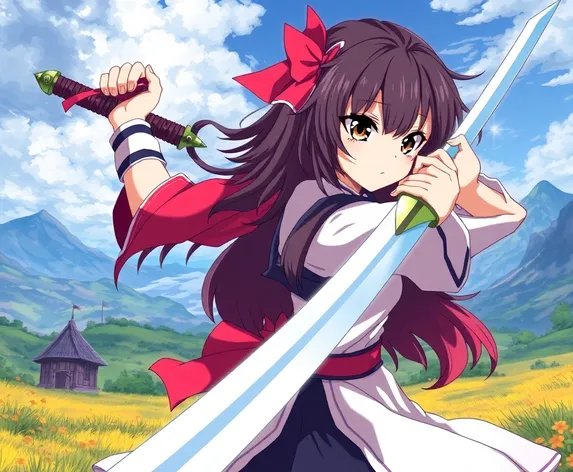 anime girl holding sword