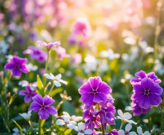 purple and white flowers