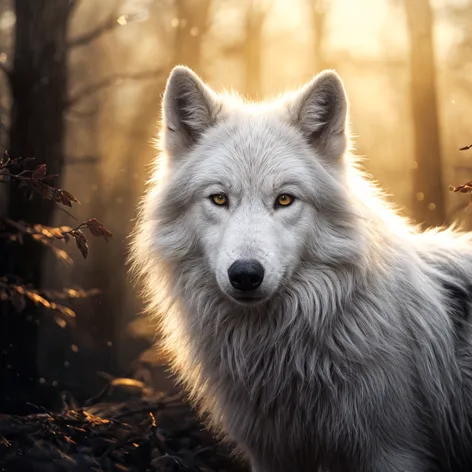 white furry wolf with