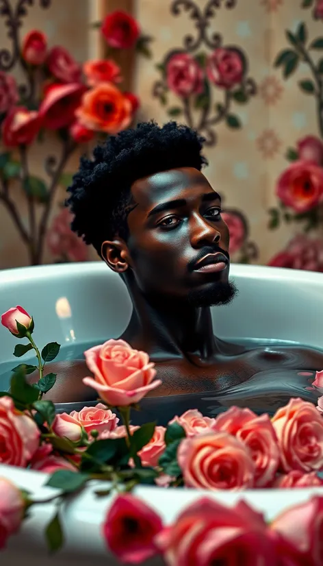 black man in bathtub