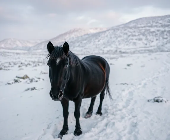 black horse snow