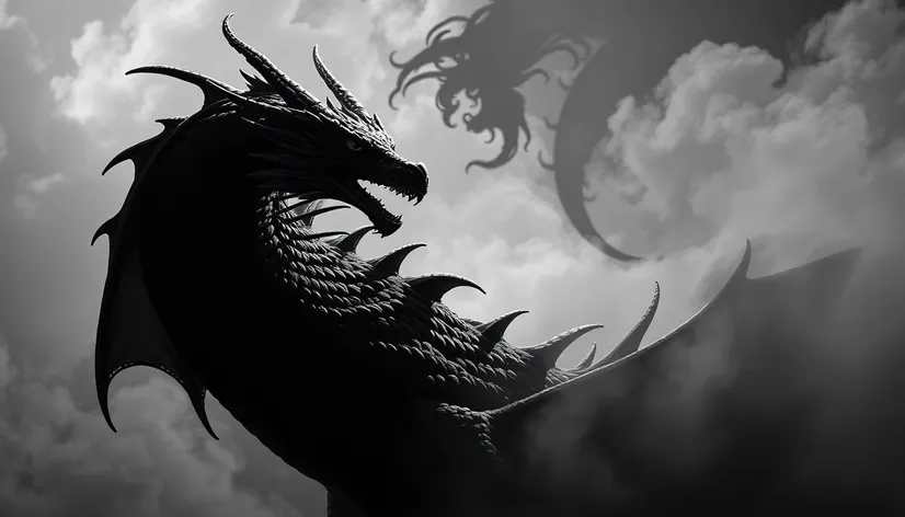 black and white dragon