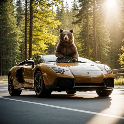 bear in the lamborgini