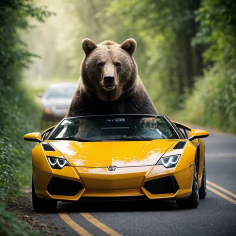 bear in the lamborgini