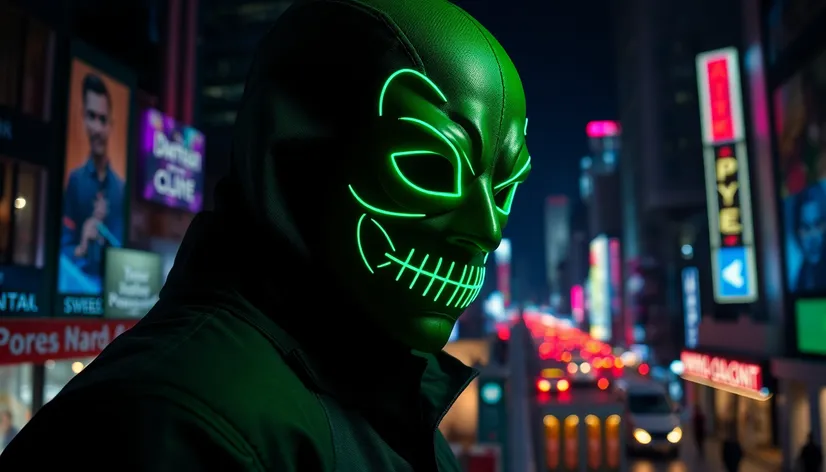 green masked man