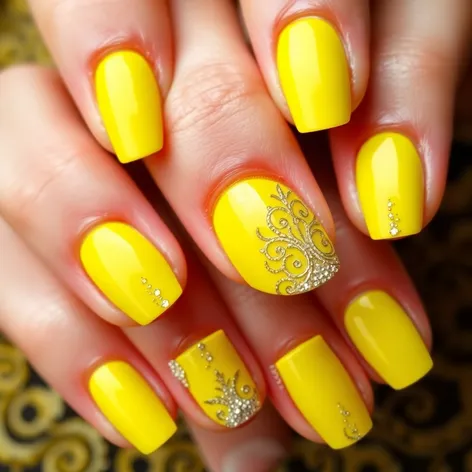 yellow nail designs