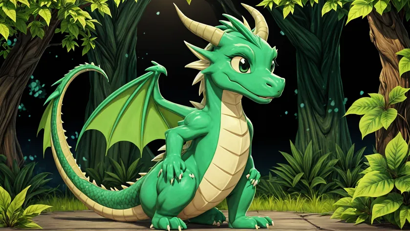 Green Anthropomorphic Dragon full