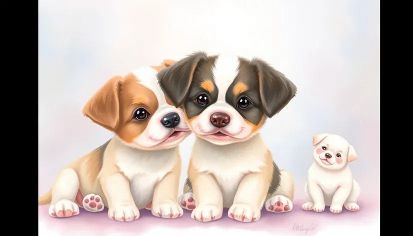 cute puppy poses art