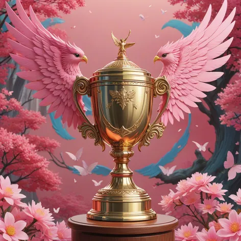 big pink detailed trophy