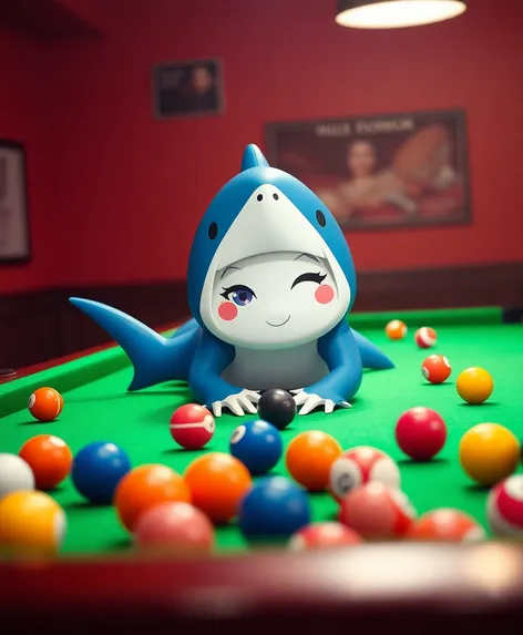 cute shark female billiards