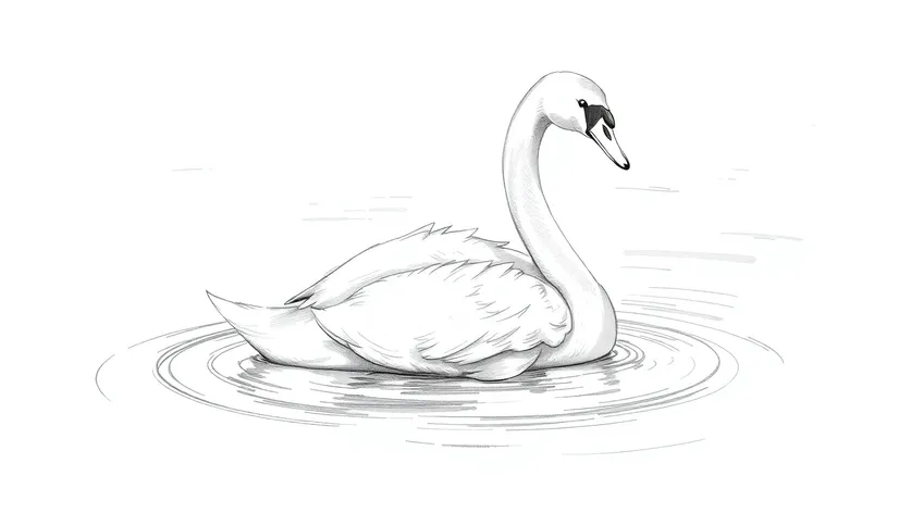 sketch of a swan