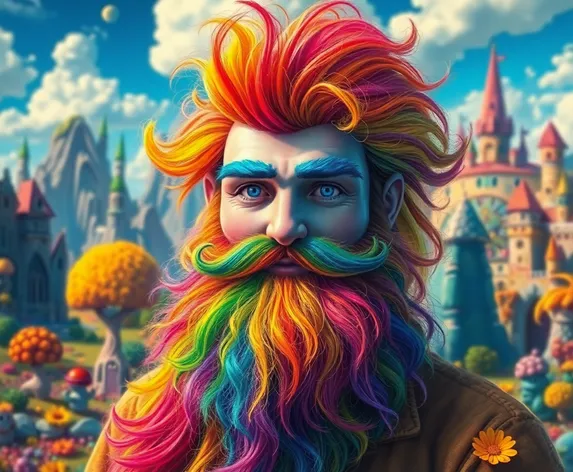 multicolored beard