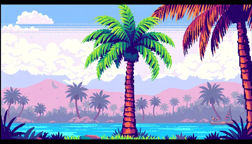 palm tree pixel art