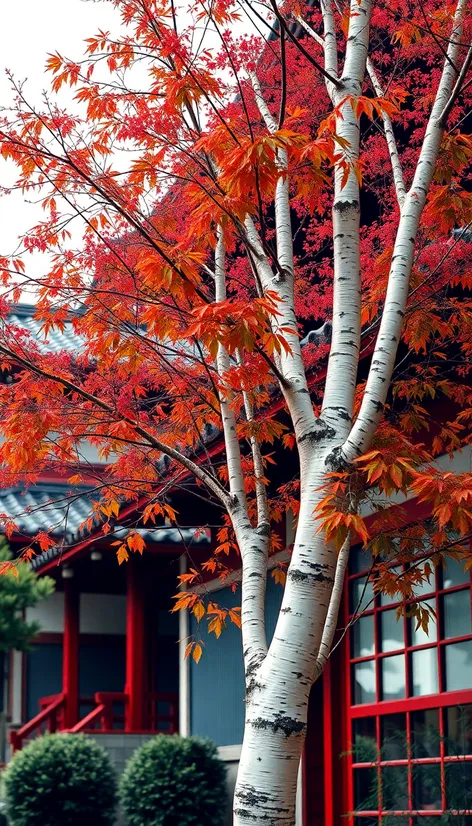 japanesestyle birch tree artwork