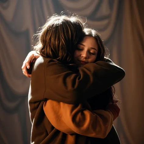 two people hugging each