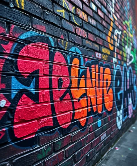 graffiti brick wallpaper