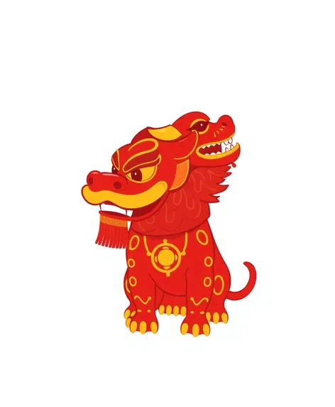 simple foo dog drawing