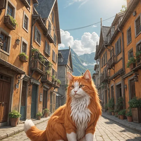 Ginger cat, furry ,