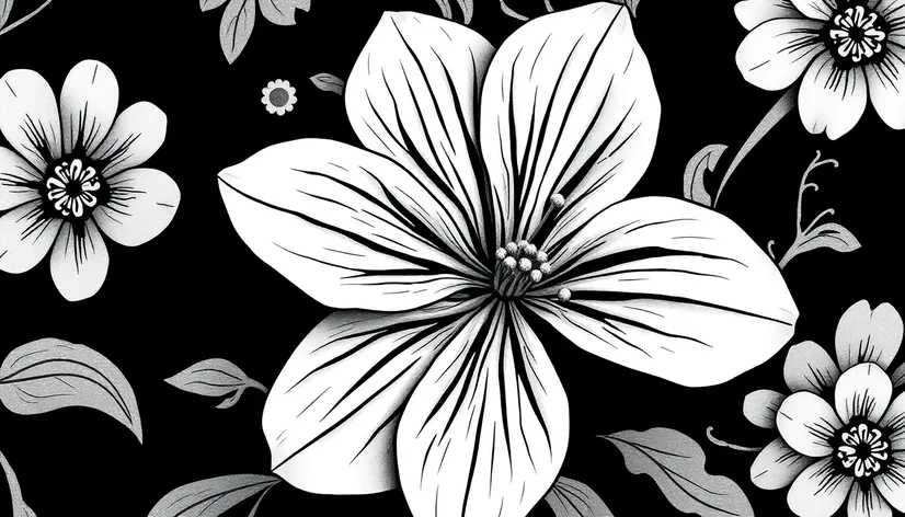 flower black and white