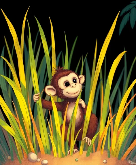 monkey grass drawing