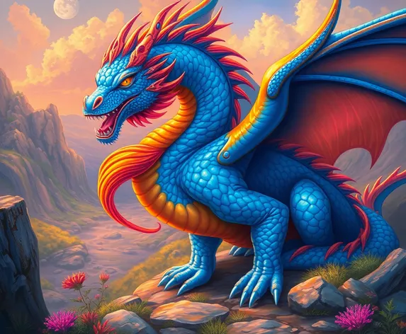 blue orange dragon