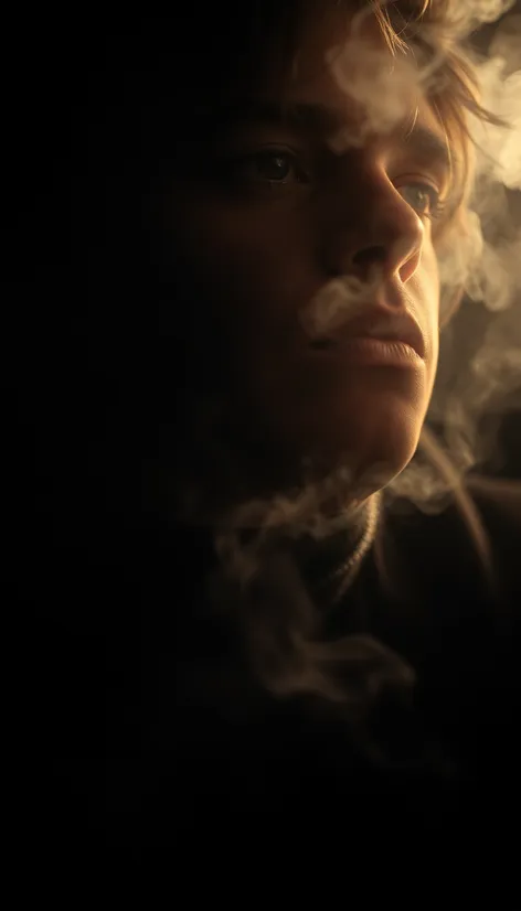 face in smoke