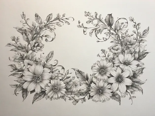 flower vines drawing