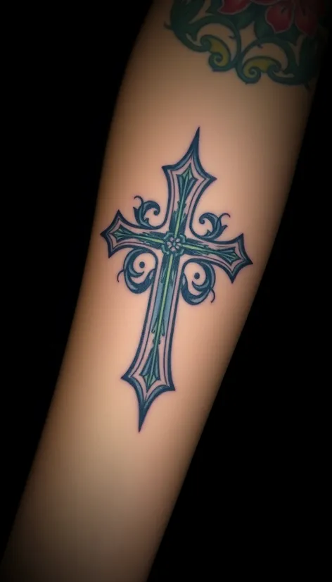 tattoo on forearm cross