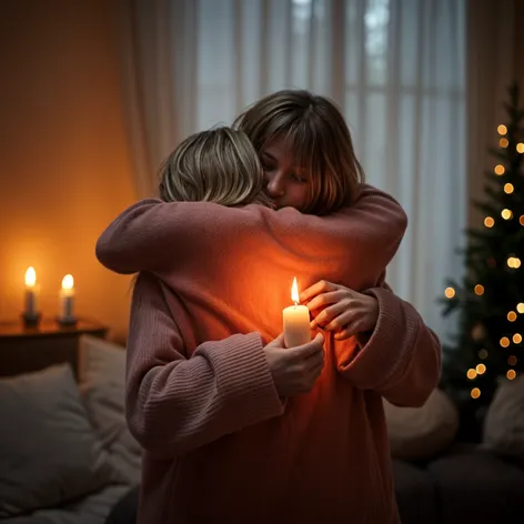 three people hugs