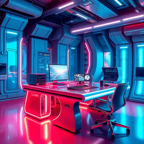 futuristic office desk