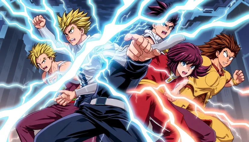 anime characters with lightning