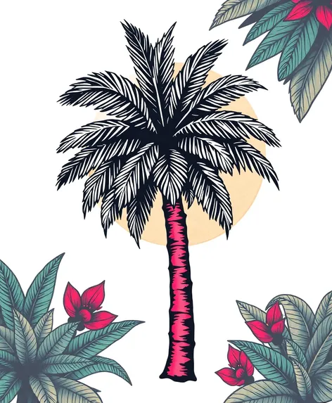 palm tree tattoo design