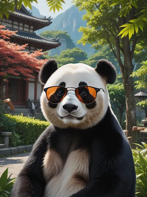 shady looking panda in