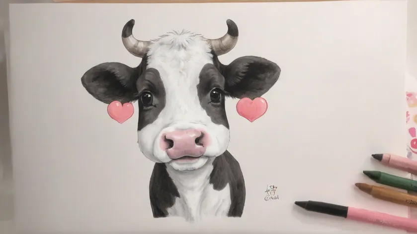 kawaii cute cow drawing