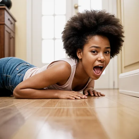 Teenage girl, afro hair,