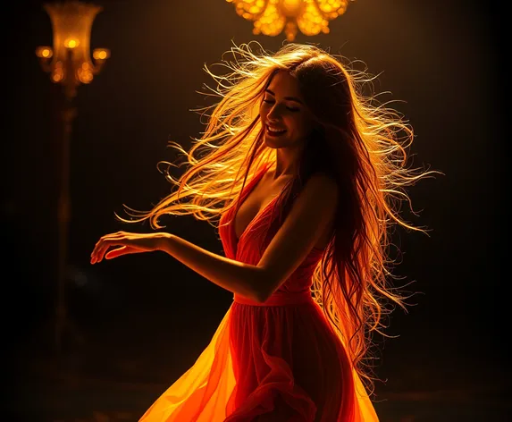 dancing with long hair