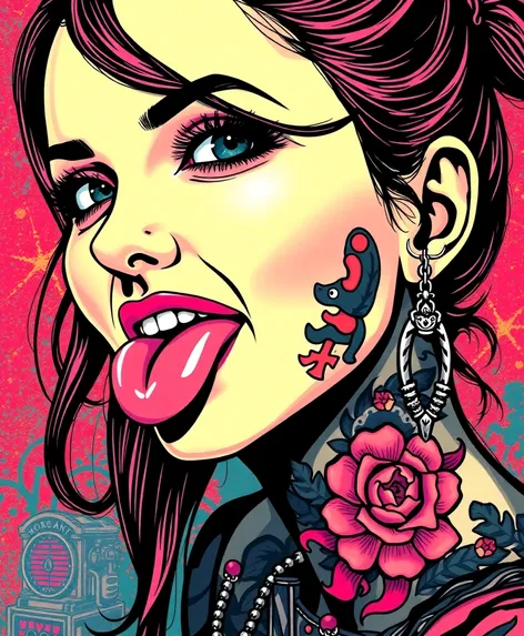 girl tongue tattoo