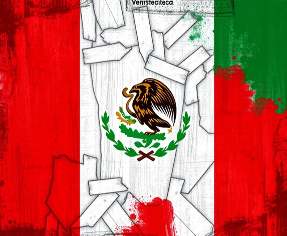 mexican flag drawn