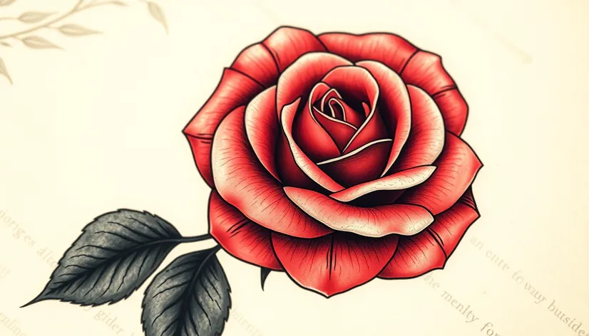 realistic rose tattoo design