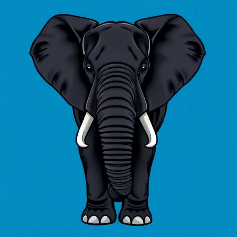 blue background black elephant