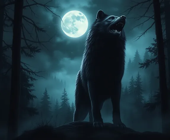 giant black wolf