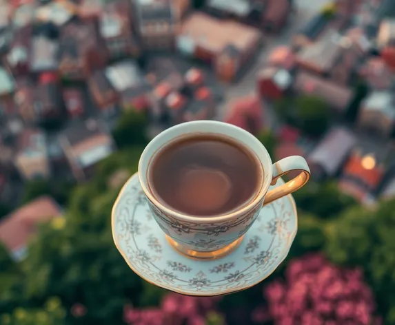 tea cup aerial view