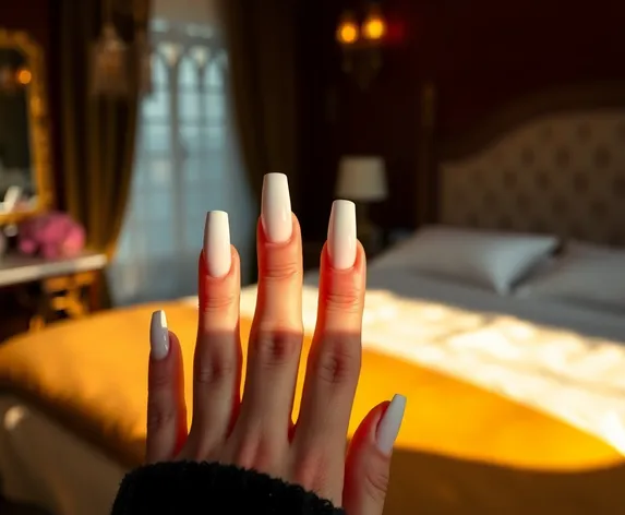 fake nails with white